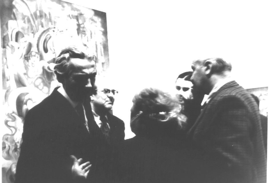 Ե. Քոչարը, Լևոն Բադալյանը, Ալբերտ Գասպարյանը, Լև Կուլիջանովը և Նատաշան   «Արևելքի ժողովուրդների արվեստի  թանգարանում» բացված Երվանդ Քոչարի անհատական ցուցահանդեսի ժամանակ, Մոսկվա, 25 դեկտեմբերի,1973 - 19 փետրվարի, 1974 