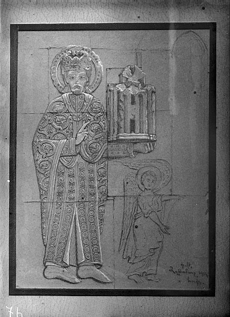 Գագիկ Արծրունի թագավորի բարձրաքանդակը Աղթամարի Սուրբ Խաչ եկեղեցու պատին