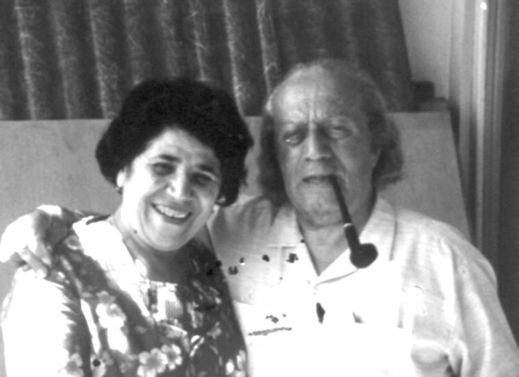 Ե. Քոչարը կնոջ՝ Մանիկի հետ, 1970 - ականներ