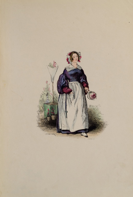 Կինը ծաղիկների մոտ (Կենցաղային տիպեր. Ֆրանսիա. 1840-ական թթ.)
