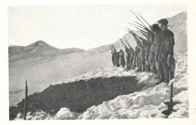 Զոհված կամավորների թաղում «Հայ կամաւորներ 1914-1916» ալբոմից