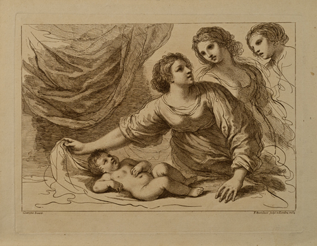 Երեք կանայք նայում են ծծկեր երեխային