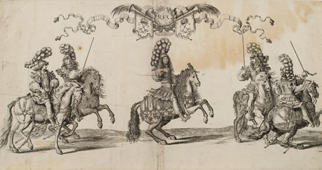 Հեծյալ Լյուդովիկոս XIV չորս ձիավորների հետ