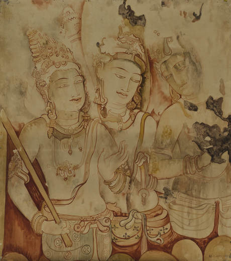 Ընդօրինակություն 12-րդ դարի Պոլոնարուվայի տաճարի «Աստծո պաշտամունք» հնդկական որմնանկարի