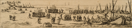 Զինվորների նավ նստելը "Պատերազմի արհավիրքը" սյուիտից 