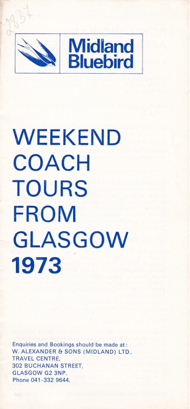 Weekend coach tours from Glasgow 1973