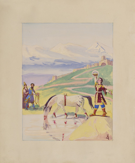 Հայկական ժողովրդական հեքիաթների նկարազարդումներից «Կարմիր կովի հեքիաթը»